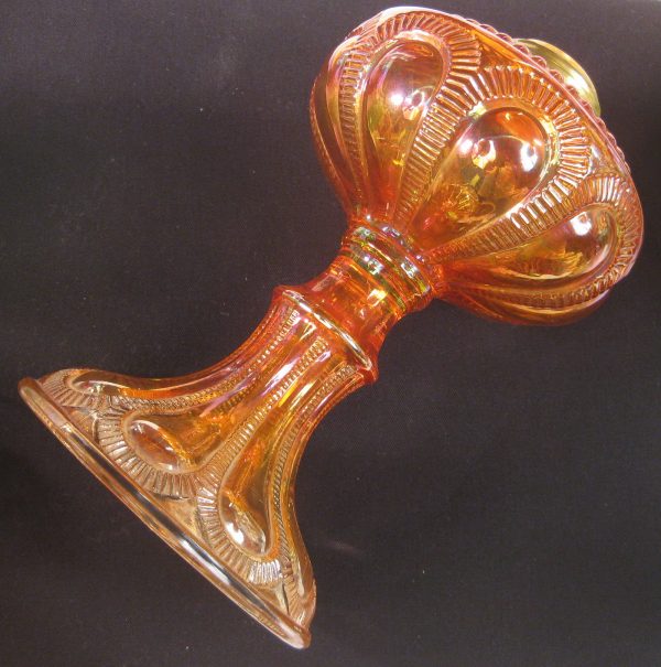 Imperial Marigold Zipper Loop Carnival Glass Oil Lamp – Carnival Glass