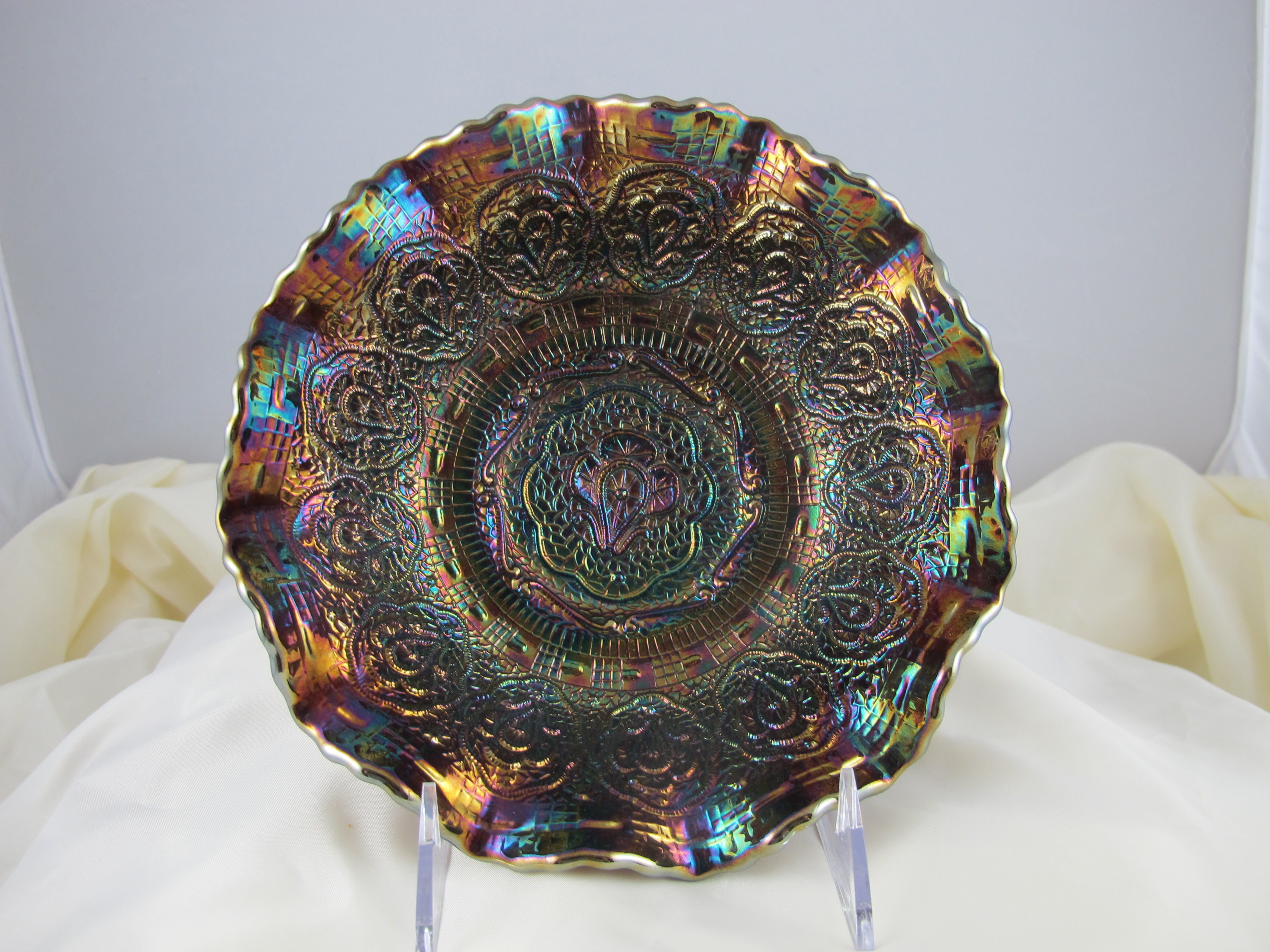 Fenton Amethyst Persian Medallion Carnival Glass Bowl Carnival Glass