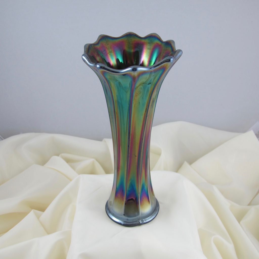 radium glass fan vase