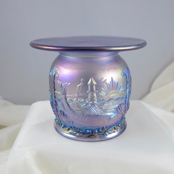Fenton Lavender Frost Seacoast Carnival Glass Spittoon Limited Edition