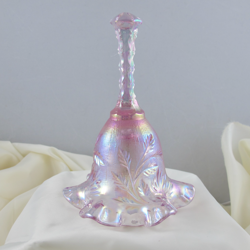 Fenton Empress Rose Pink Intaglio Carnival Art Glass Bell Carnival Glass
