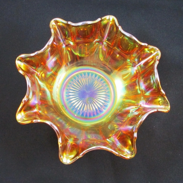 Antique Imperial Marigold Oval and Round Carnival Glass Bowl