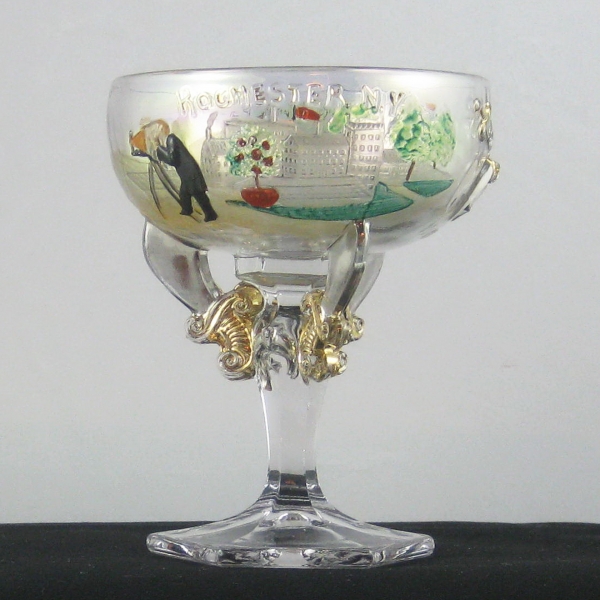 Antique Westmoreland Crystal Decorated Shriner's Carnival Glass Champagne Rochester, NY