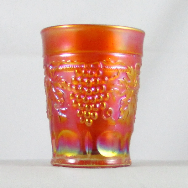 St. Clair Grape & Cable Pumpkin Marigold Carnival Glass Tumbler