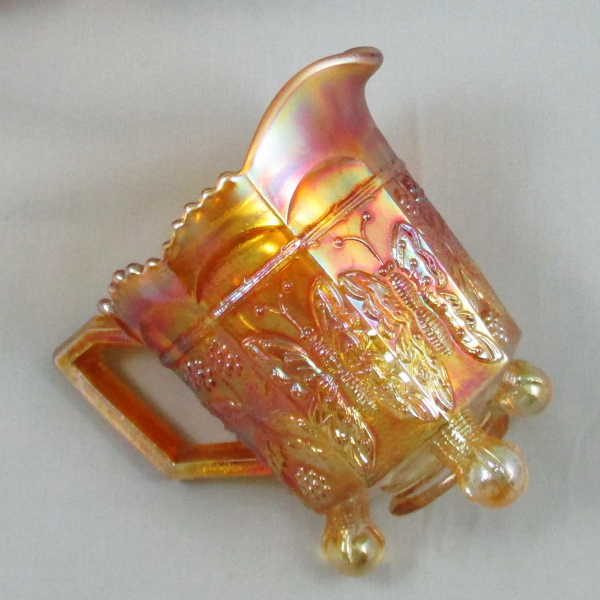 Antique Fenton Marigold Butterfly & Berry Carnival Glass Creamer