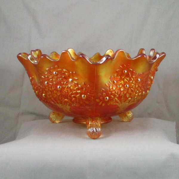 Antique Fenton Orange Tree Marigold Carnival Glass Fruit Bowl Orange Bowl