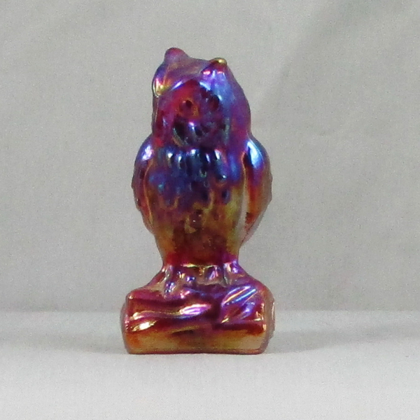 Boyd Red Carnival Glass Owl Figurine / Paperweight Animal
