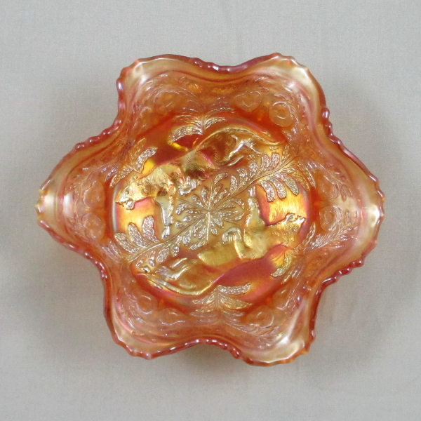 Antique Fenton Marigold Panther Carnival Glass Small Bowl