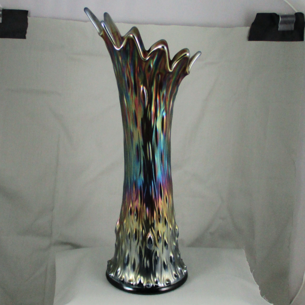 Antique Northwood Amethyst Mid-size Tree Trunk Carnival Glass Vase